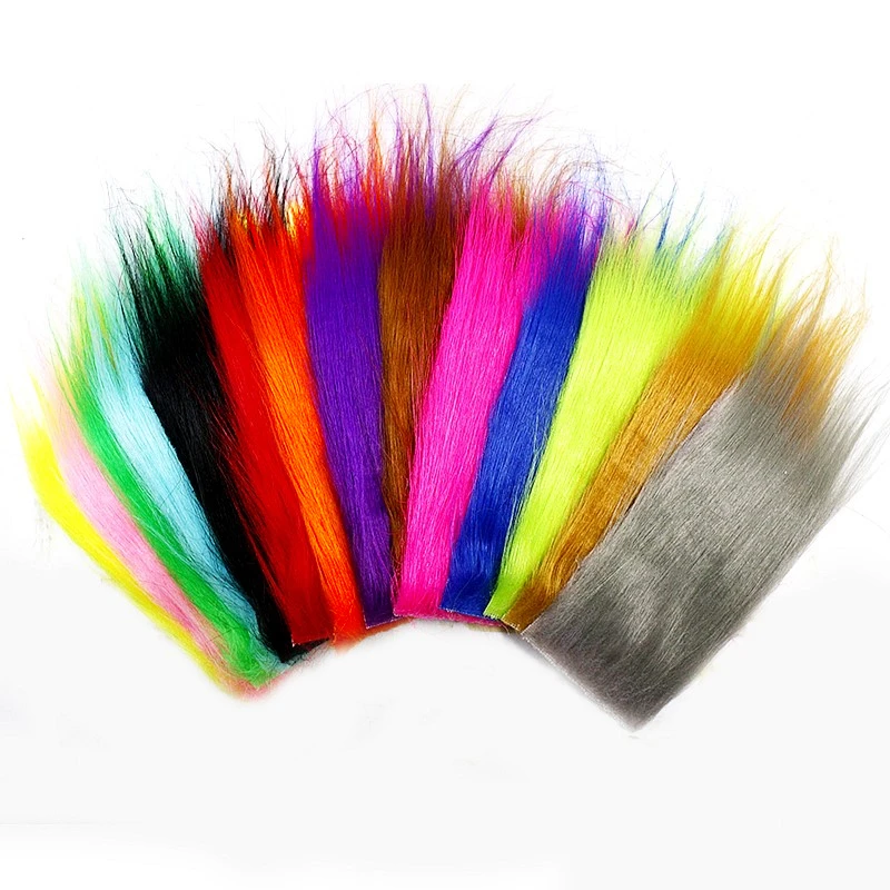 2bags 15 optional colors longest artificial craft fur streamer fly tying materials 4-5inches long synthetic fibers for fly bait