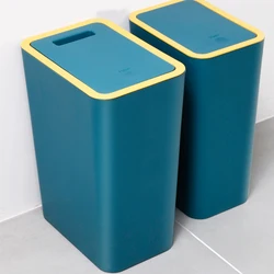 Rectangular Trash Can - Easily Fit In Gap 12L Capacity Wide Application Modern Bathroom Kitchen Grey S