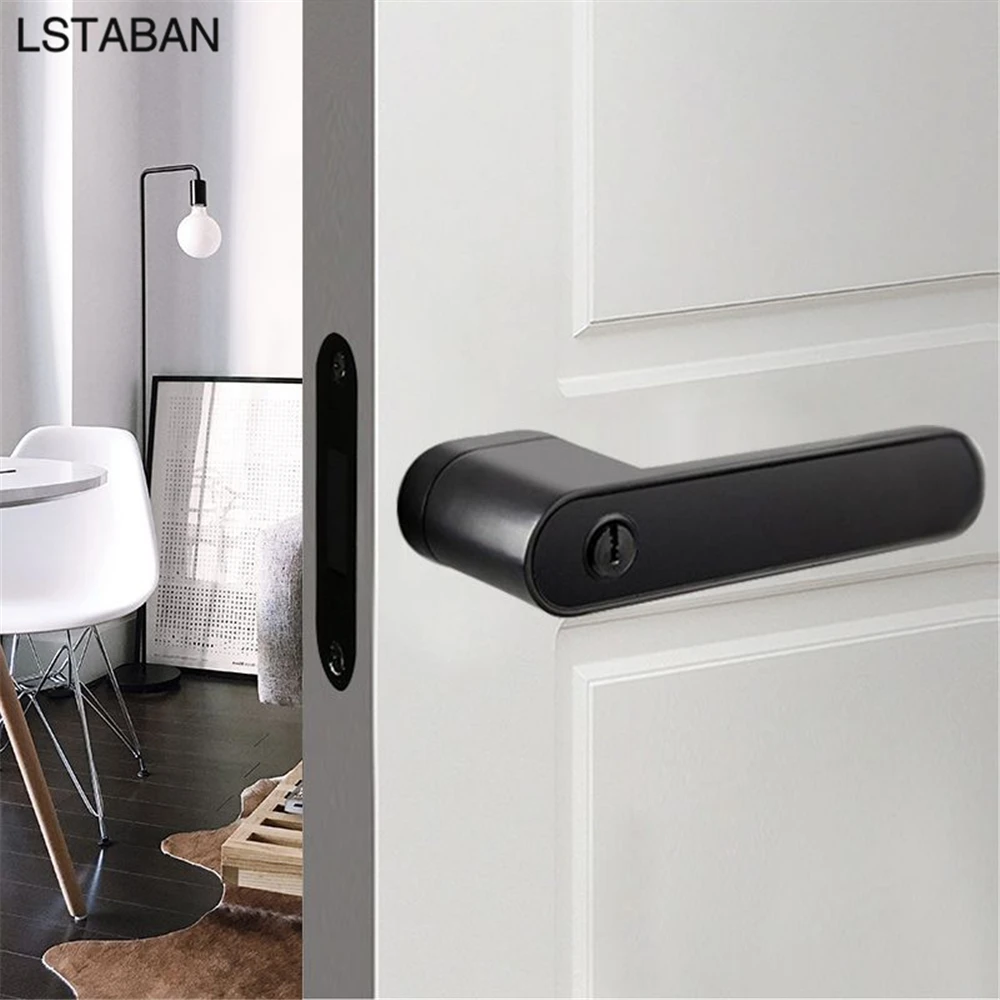 

Italian Style Minimalist Ecological Door Lock Indoor Bedroom Mechanical Lock Solid Wood Door Handle Lock Mute Hardware Home Lock