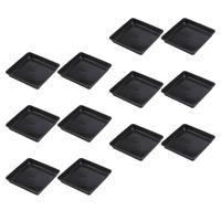 12 Pcs Flower Pot Trays Black 120 Plastic Bottom Saucers Plant Flowerpot Holders Pots Gardening Water Bonsai Plates