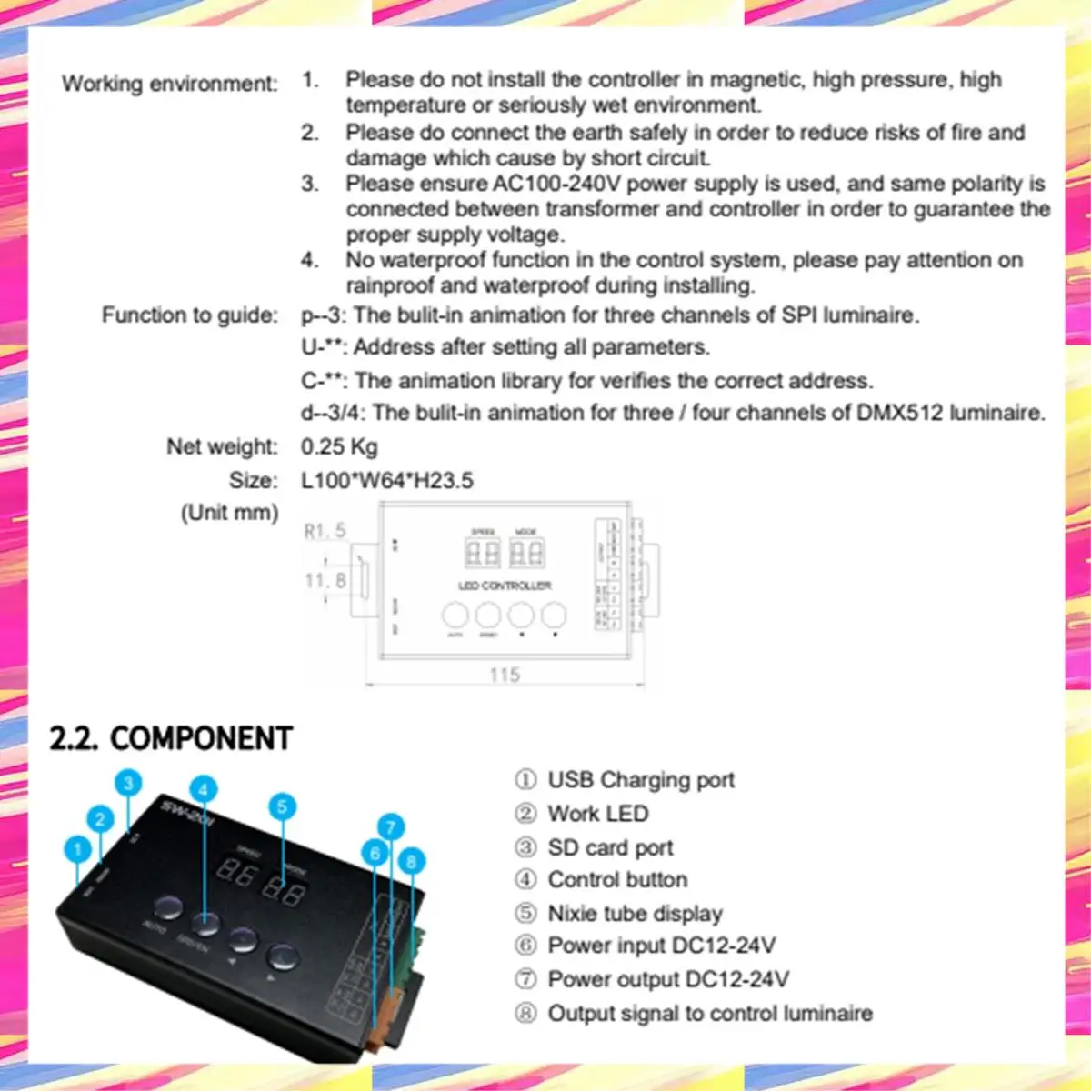 AIAI SW201 DMX512 Address Code Writer M512/SM16512/ UCS512/GS8512 Etc Address Writer For DMX512 Code Writers
