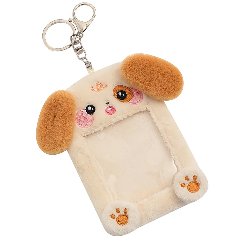 Plush Animal Card Holder Keychain Office Name Cover Cartoon Protector Id Holders Badge Fabric