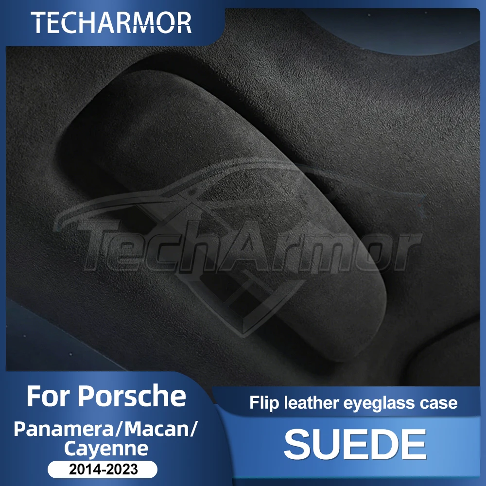 

For Porsche Panamera Cayenne Macan Italian Alcantara 2014 2015 2016 2017 2018 2019-2020 Sun Visor Clip Sunglasses Holder Case
