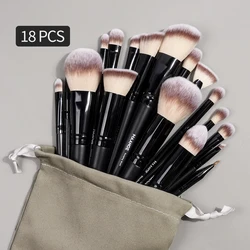 MAANGE 18pcs Makeup Brushes Set with Bag Dense Bristle Foundation Eyeshadow Brushes Set Face Cosmetic Makeup Tool for Beauty