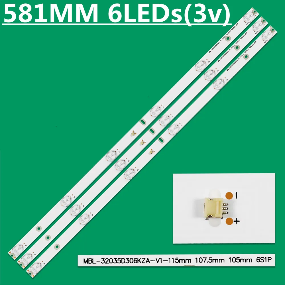 

581mm LED Backlight Strip 6lamp For MBL-32035D306KZA-V1-115mm KZ-320-306-pitch STV-LC32ST880WL HISENSE LHD32D33TUK HMLED32D33