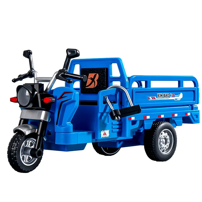 子供のおもちゃ シミュレーション合金三輪車おもちゃモデル サウンドライト付きプルバックカー 男の子用合金慣性三輪車おもちゃ