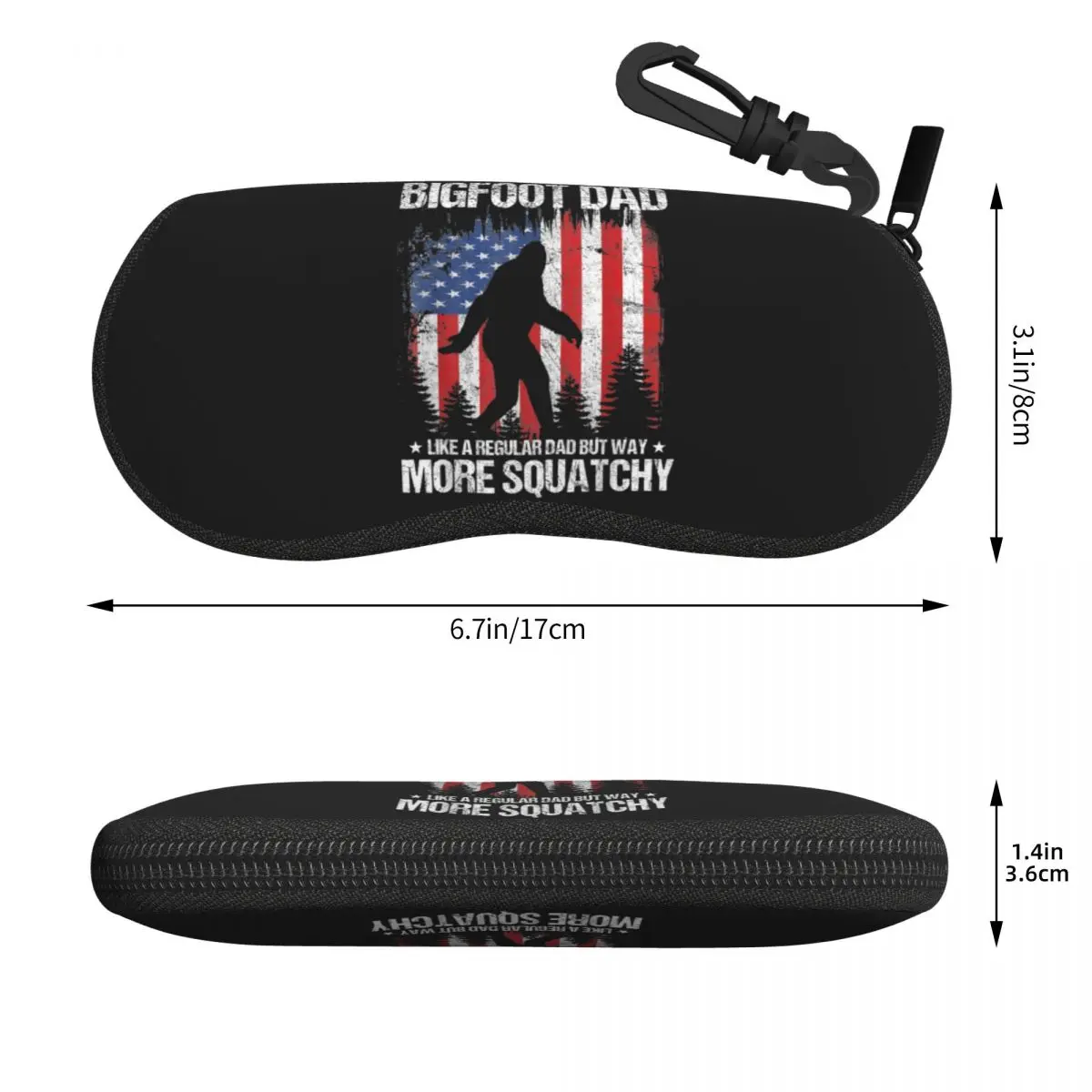 Custom Mens Bigfoot Dad American Flag Eyeglass Glasses Case Women Men Soft Sasquatch Fathers Day Sunglasses Protective Pouch