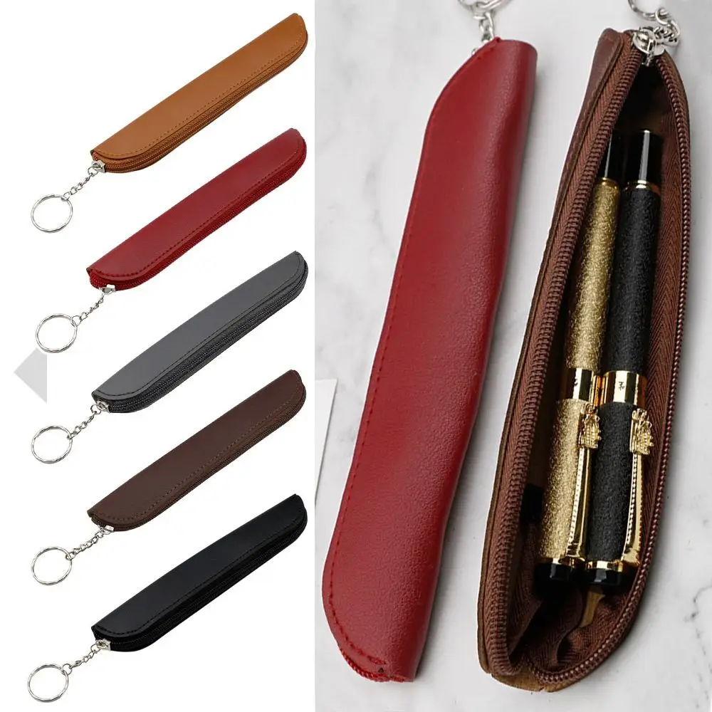 Przenośne przybory szkolne Prosty piórnik w stylu retro PU Tablet Stylus Etui ochronne na zamek błyskawiczny Piórnik Minimalistyczny