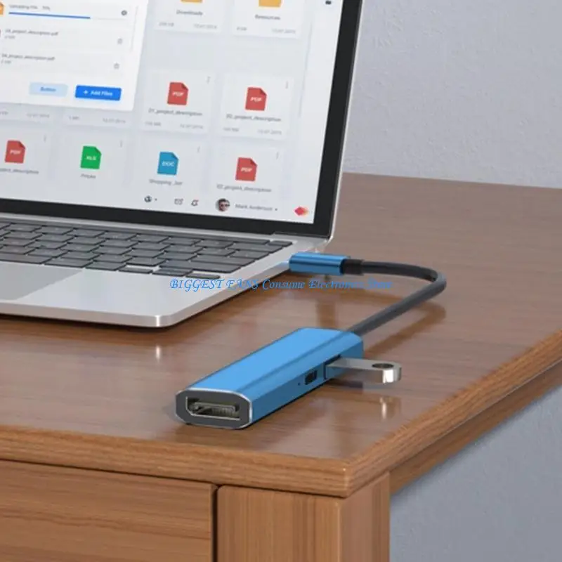 

USB C To USB3.0 Adapter USB C Hubs Plugs And Play Portable Expansion Dock For Laptop Plugs and Play DP1.4 8K60Hz Display