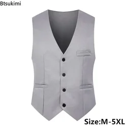 2024 nuovissimo uomo slim fit scollo a V abito gilet tendenza stile coreano uomo bel vestito gilet maschile formale business matrimonio gilet