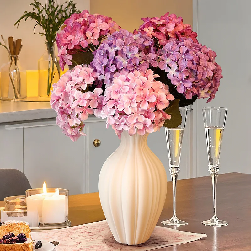

High-end burnt edge retro hydrangea simulation flower home living room desktop decoration wedding photography props