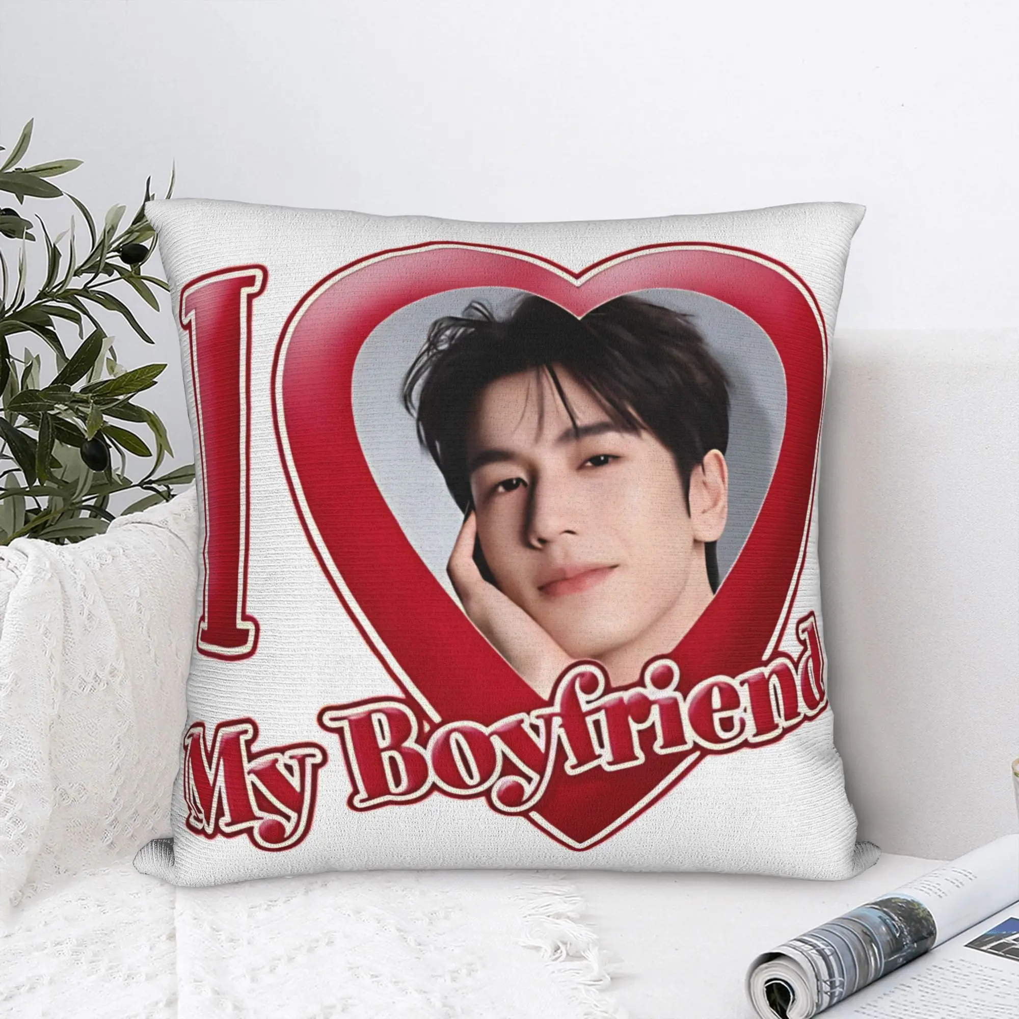 I LOVE MY BOYFRIEND Zhang LingHe Square Pillow Cases  Cushion Covers Custom Polyester Decorative Pillowcover for Home 18