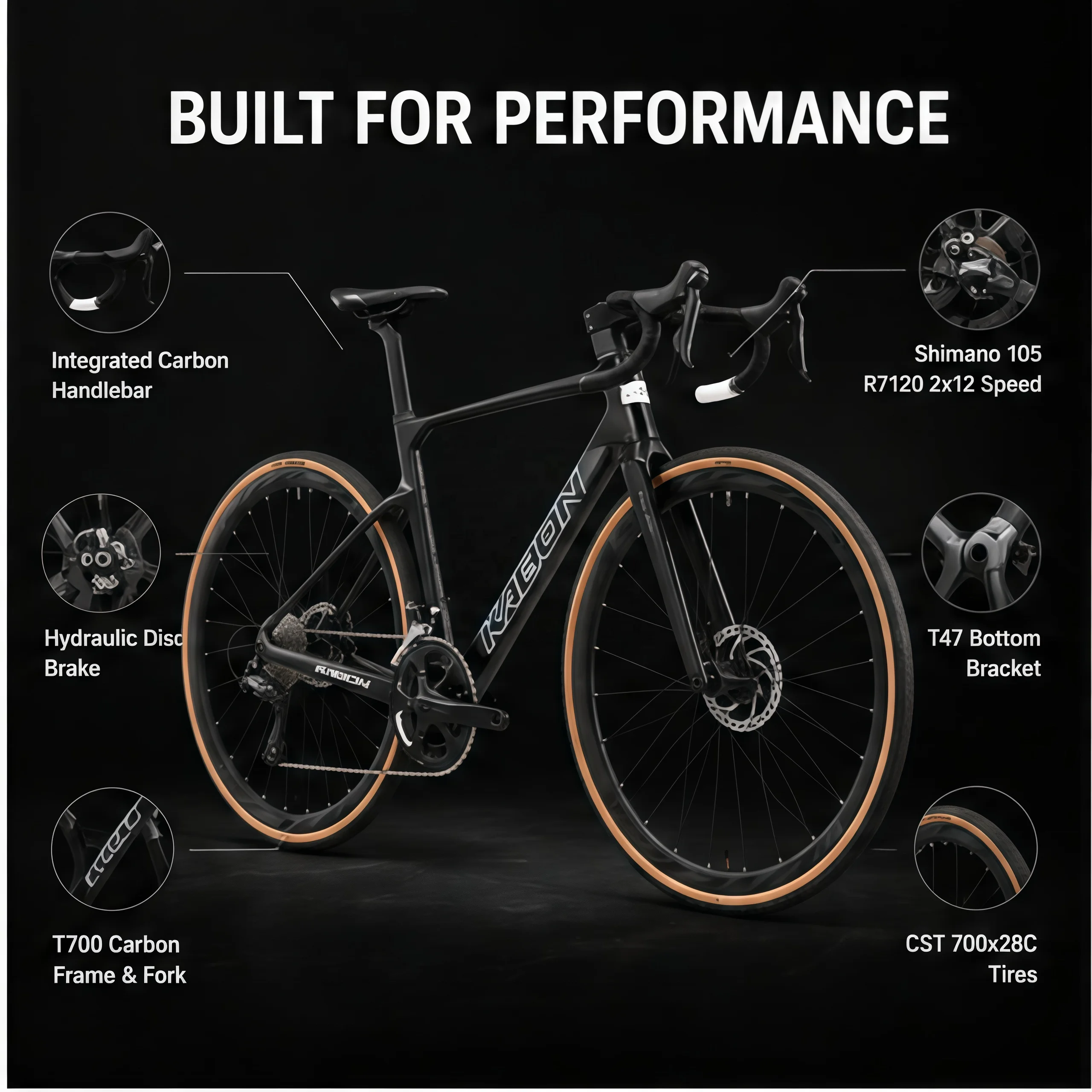 Aerodynamic Full Carbon Fiber Road Bike,Internal Cable Racing Bicycle,Shimanu Ultegra 24S 700*28C Disc Brake All Road Bike