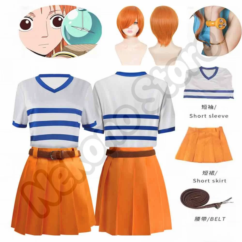Anime Nami Cosplay Kostüm Anime Halloween COS Japanische Uniform Outfits Rollenspiel Neuheit Frauen Verkleidung Karneval Nami Kleid