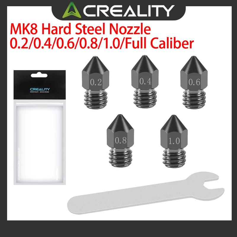 Creality Official MK8 Hard Steel Nozzles 0.2mm/0.4mm/0.6mm/0.8mm/1.0mm For Ender 3/Ender 3 Pro/Ender 3 S1/CR 10 view 2