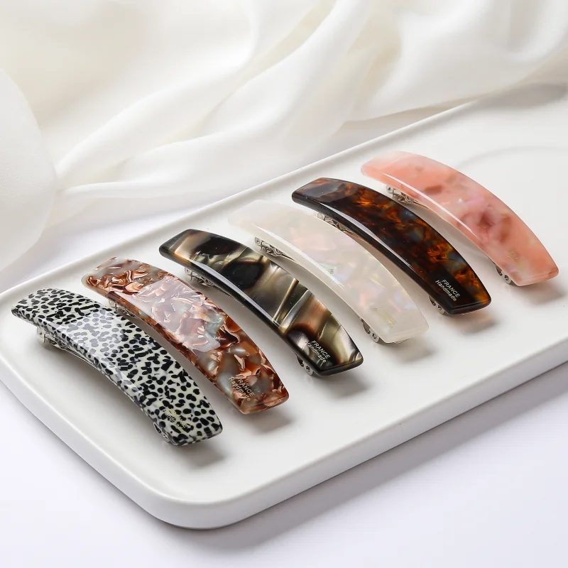 8cm Long French Hairclips Hair Clip Barrettes Acetate Korean Fashion High Quality Headwear Hair Accessories  for Women and Girls