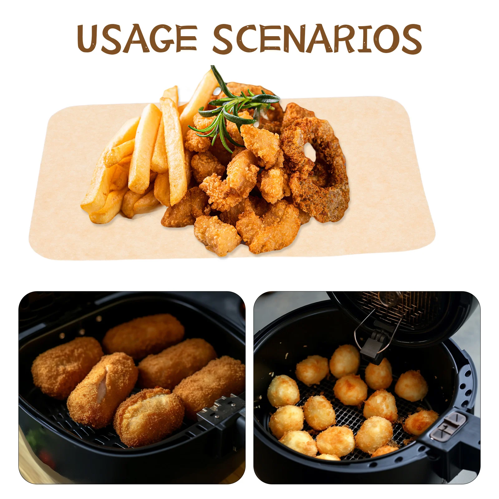 

150pcs Air Fryer Parchment Liners High-Temperature Resistant Unbleached Non-Stick Baking Sheets For Air Fryer Oven Grill