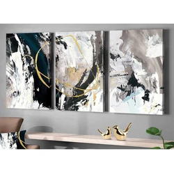 Abstract diamond painting wall painting, graffiti art, black and white image triptych diamond embroidery mosaic 3 pcs home decor