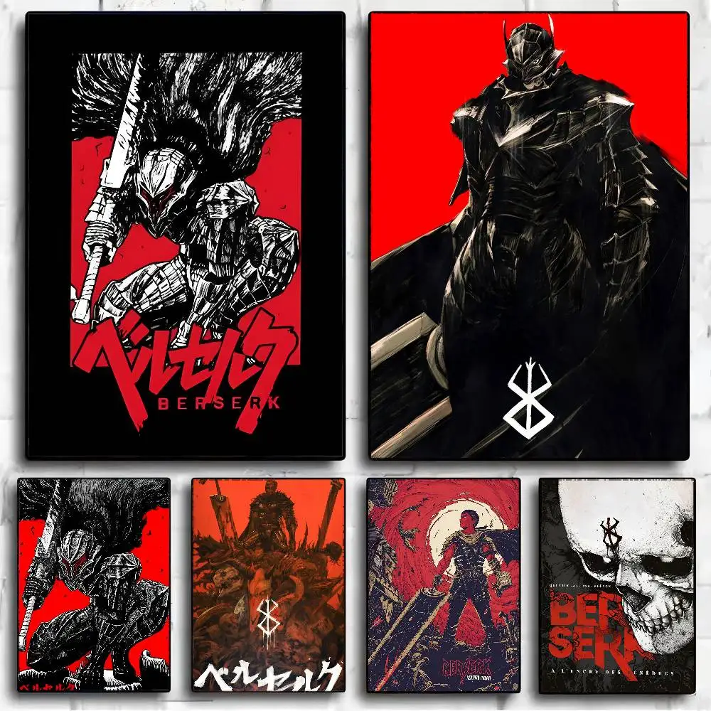 الرجعية أنيمي Berserk مانغا الكلاسيكية أنيمي المشارك للماء ورقة ملصق مقهى بار غرفة جدار ديكور