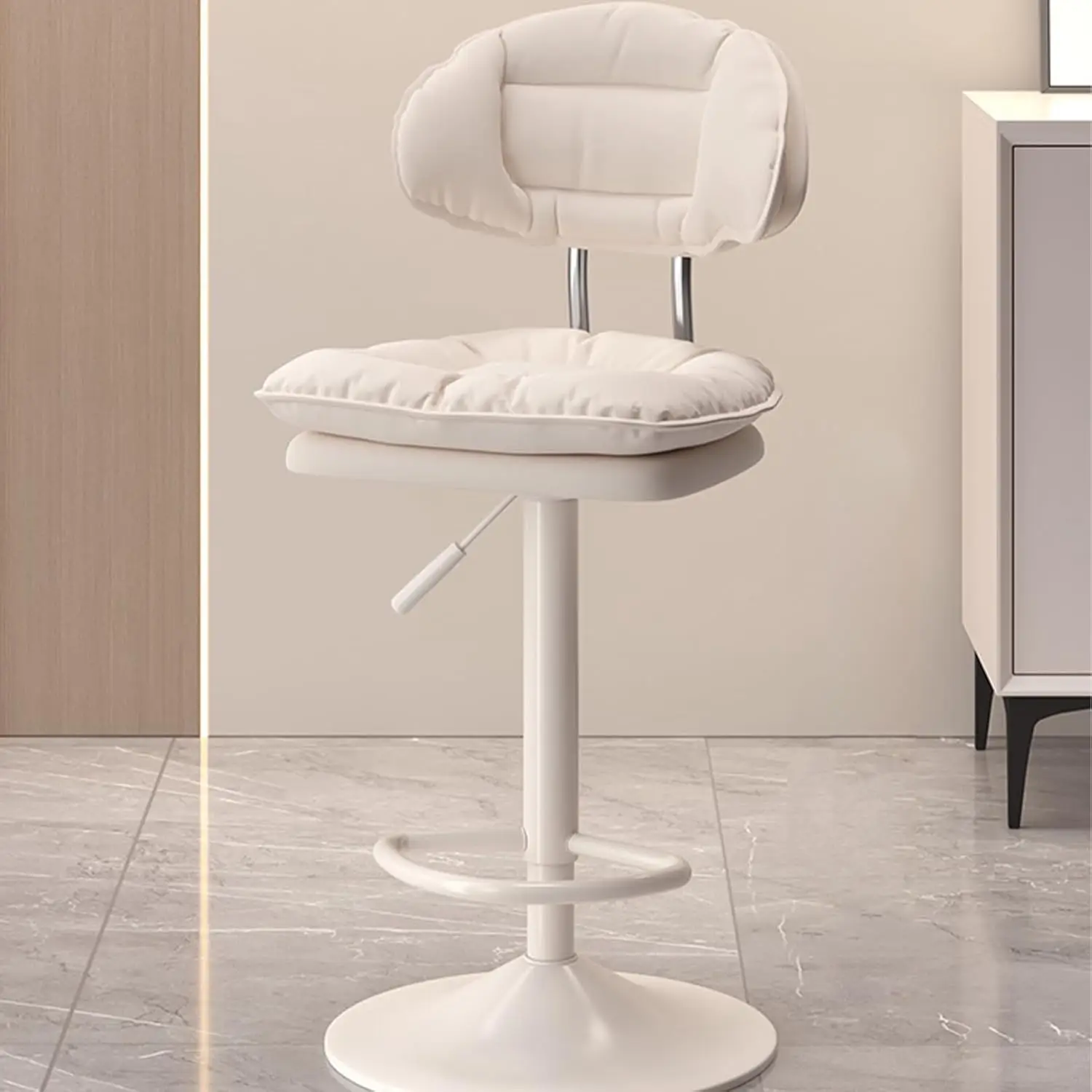 

Регулируемый по высоте поворотный барный стул для кухни, столовой, кафе, 360 градусов ° Толстая подушка, большая основа, на заказ