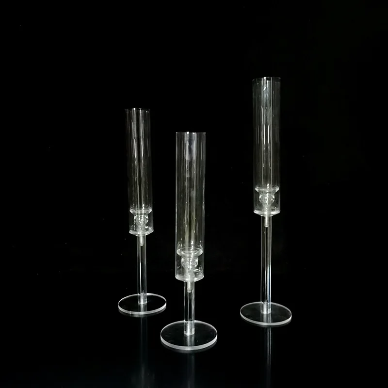 Crystal Candle Holders Acrylic Candlestick Centerpieces  Candelabra Centerpieces Wedding porps Christmas deco