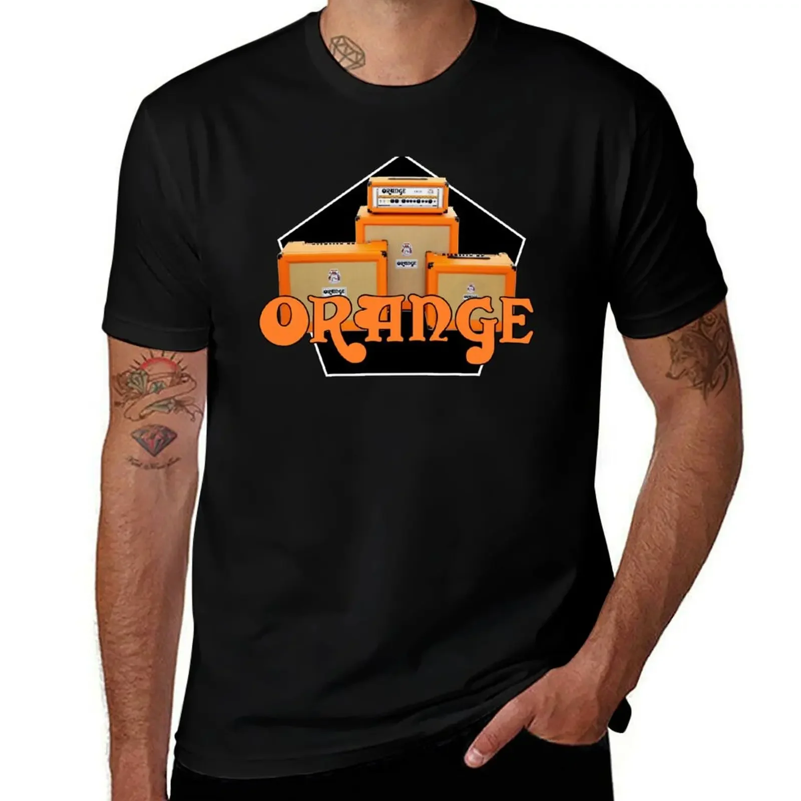 orange amplification T-Shirt summer clothes croswit shirt man Men's t-shirts