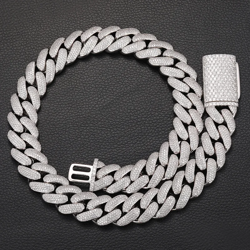 

Men's Hip Hop High Quality Long Buckle 4-Row 20MM Bubble Cuban Chain Trendy Necklace Jewelry