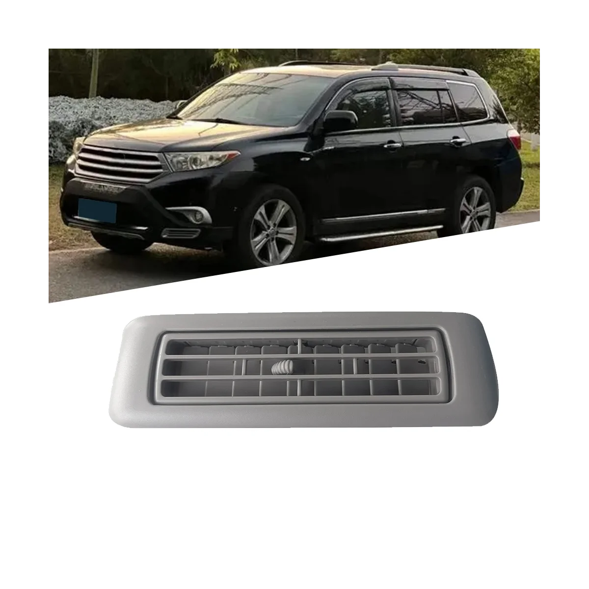 Car Roof Rear Air A/C Vent Grille 63601-48011-E0 for Toyota Highlander 2007-2014 Side Air Outlet Nozzle Grey 6360148011