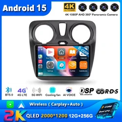 Android 15 Auto Carplay Car Radio For Renault Lodgy Dacia Dokker 2012 - 2020 Navigation GPS Multimedia Player Stereo WiFi+4G BT