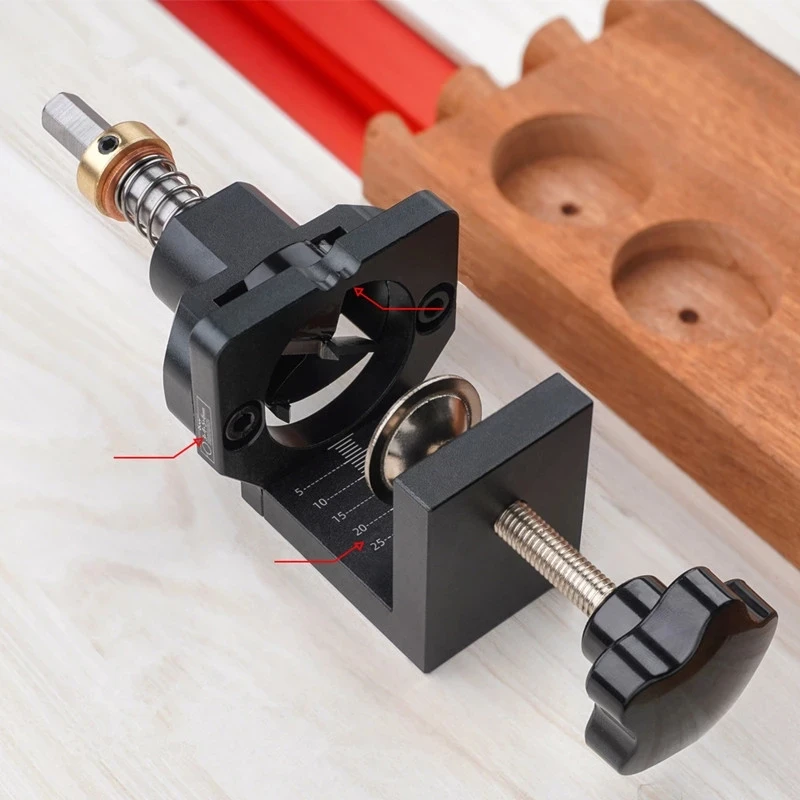 Adjustable 35MM Cup Hinge Boring Jig Drill Guide Wood Drilling Dowel Jig Woodworking Hole Opener Template Door Cabinet Hinge Set