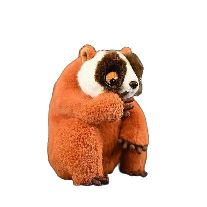 Cute Bengal Slow Loris Plush Toys High Fidelity Ashy Slow Loris Plushie Nycticebus bengalensis Lifelike Animals Simulation Doll