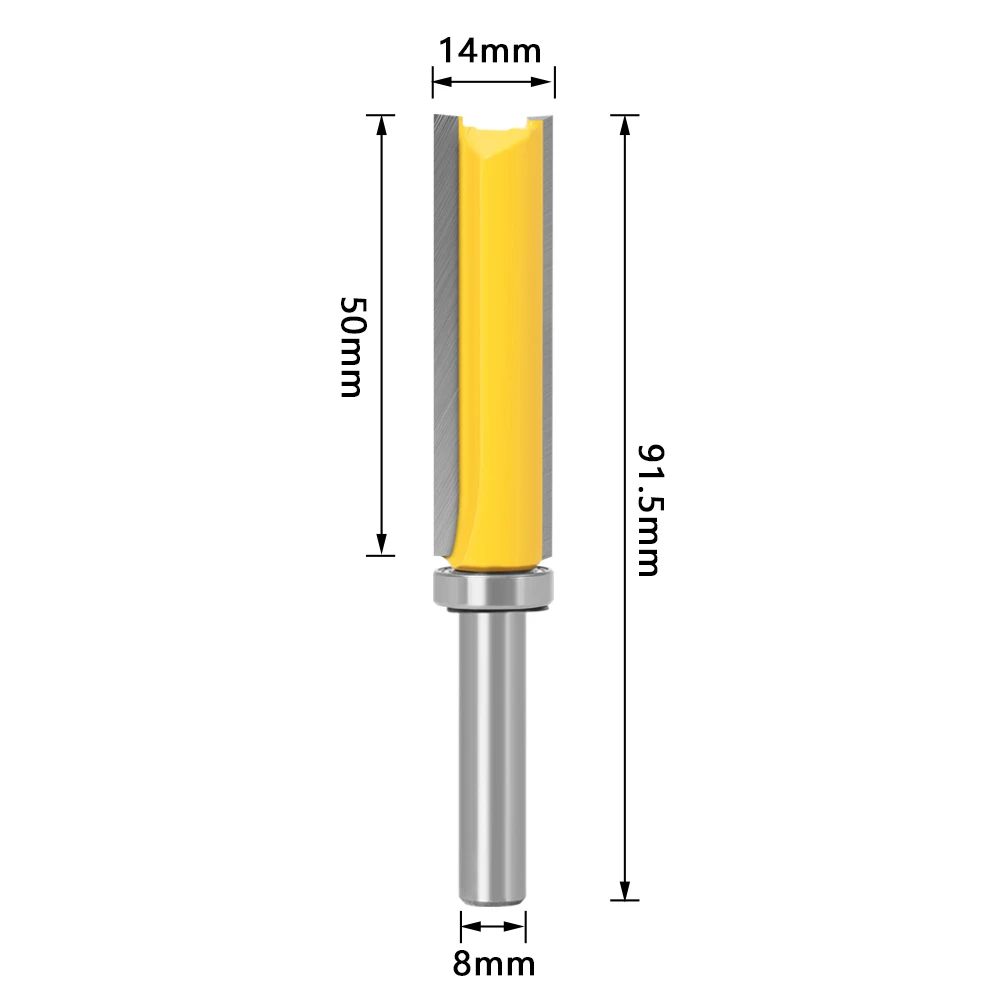 1PC 8mm Shank Template Trim Hinge Mortising Router Bit Straight end mill trimmer cleaning flush trim Tenon Cutter forWoodworking