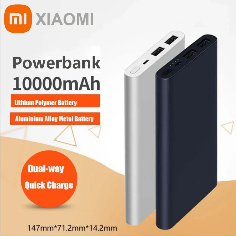 Xiaomi Mi Powerbank 2 PLM09ZM 10000mAh External Battery PowerBank Dual USB Port 10000mAh 18W Quick Charge Power Bank Xiaomi