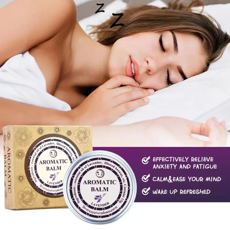 Lavender Aromatic Balm Insomnia Improve Sleep Soothe Relax Mood Stress Plant-based Ingredients Sleepless Cream Massage Cream