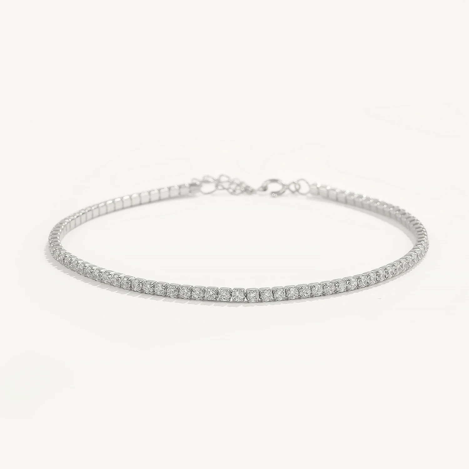 CANNER 925 Sterling Silver Cubic Zirconia Klasyczna bransoletka z łańcuszkiem tenisowym dla kobiet Regulowane bransoletki Biżuteria Pulseras Mujer — zdjęcie 3