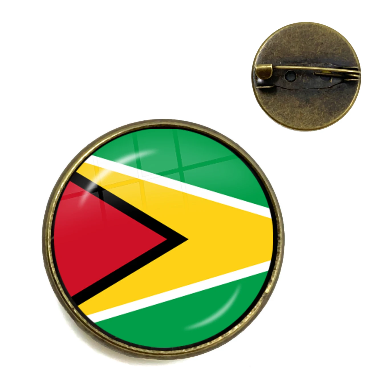 Broszki z flagą narodową Trinidad,Sierra leone, jamajka, gujana, Ghana, wielka brytania, libia, Estonia, indie szklane kaboszony kołnierzyk szpilki dla kobiet — zdjęcie 5