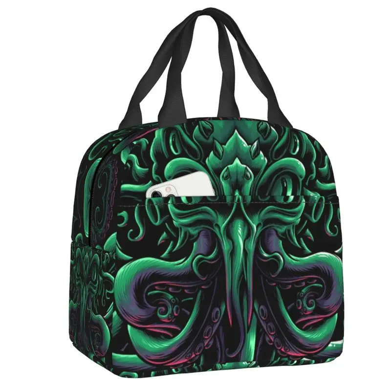 Cool Lovecraft Cthulhu Insulated Lunch Bags for The Old God of R'lyeh Graphic Resuable Thermal Cooler Food Lunch Box Work