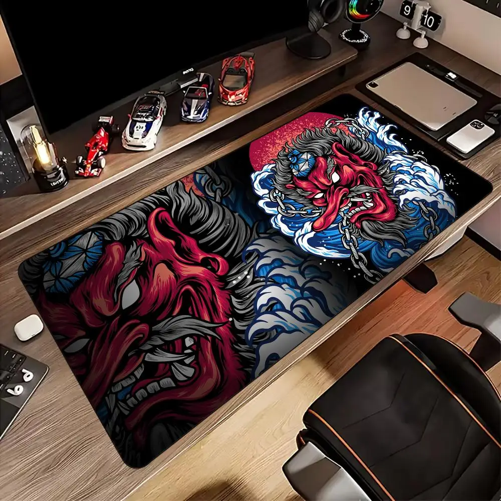 Ukiyo-e tema fantasmas anime mouse pad borracha antiderrapante tapete de mesa acessórios para pc tapete de jogos teclado estendido mousepad maus pad
