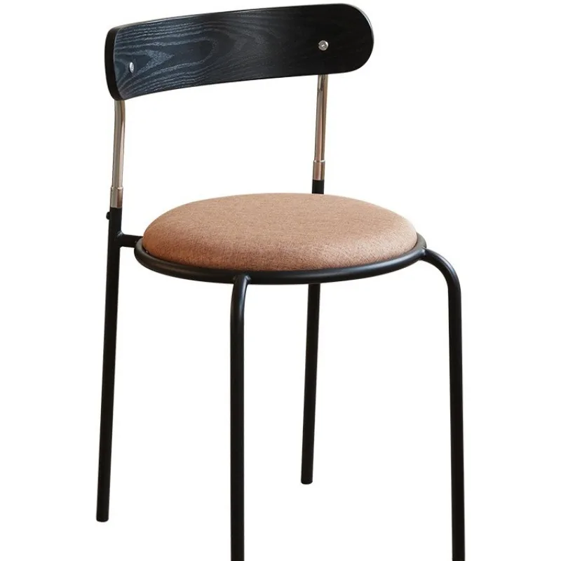 Medieval dining chair home designer Nordic light luxury solid wood backrest desk wrought iron retro dining table and chairs