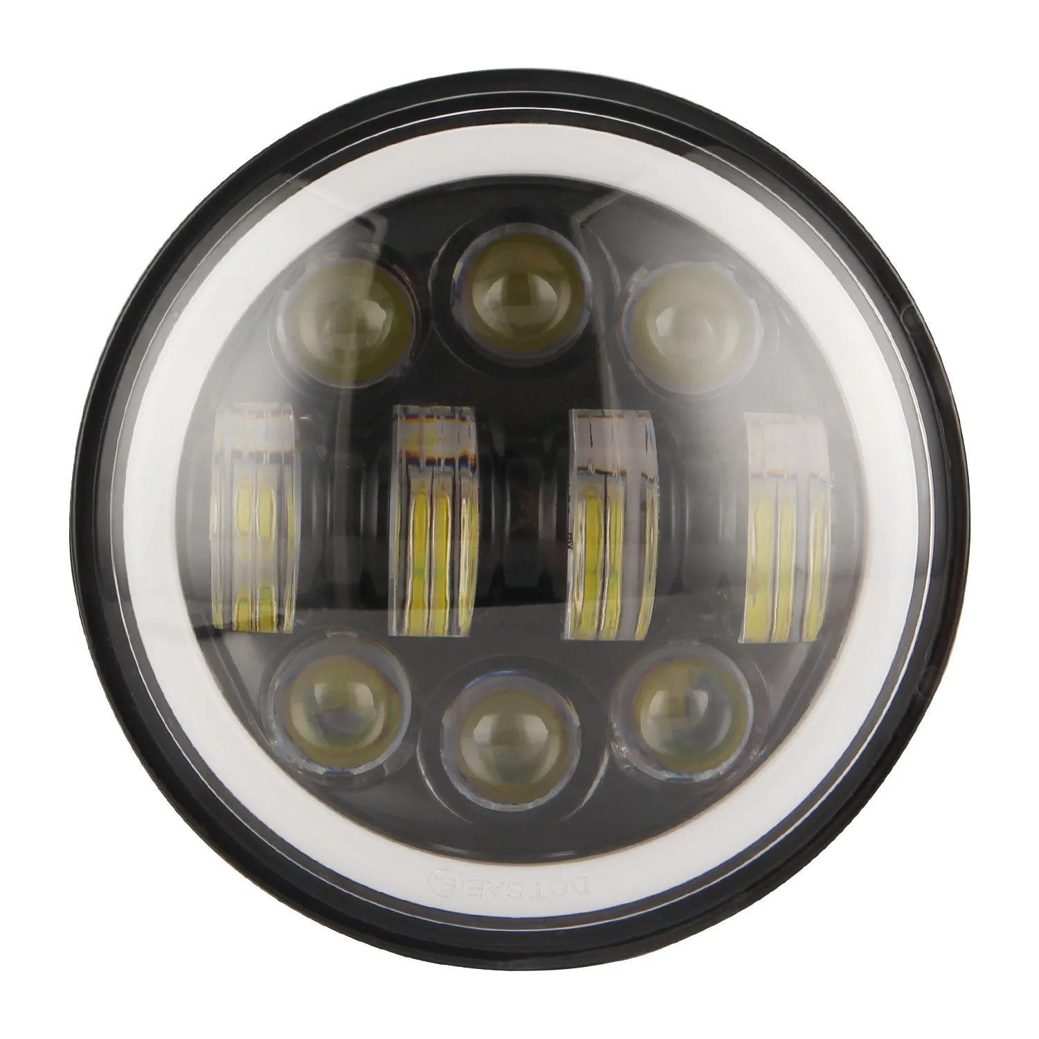 WF-New Brightest 80W 5.75 Inch Round LED Projection Motorcycles Headlight Black