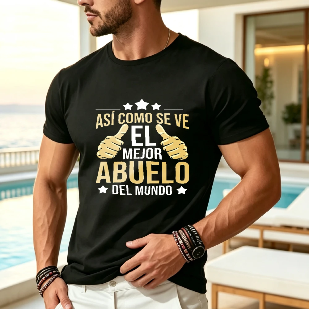 Así es como se ve el mejor abuelo del mundo - una camiseta para papá. Disponible en el Mismo Estilo para Hombres y Mujeres, Esta Camiseta Estampada de Manga Corta Es Perfecta para el Verano de 2025, Pesa 220G