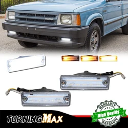 Switchback Amber Sequential LED Front Turn Signal Light w/ White DRL For Ford Festiva, For Mazda 323 626 B2000/B2200/B2600 Truck