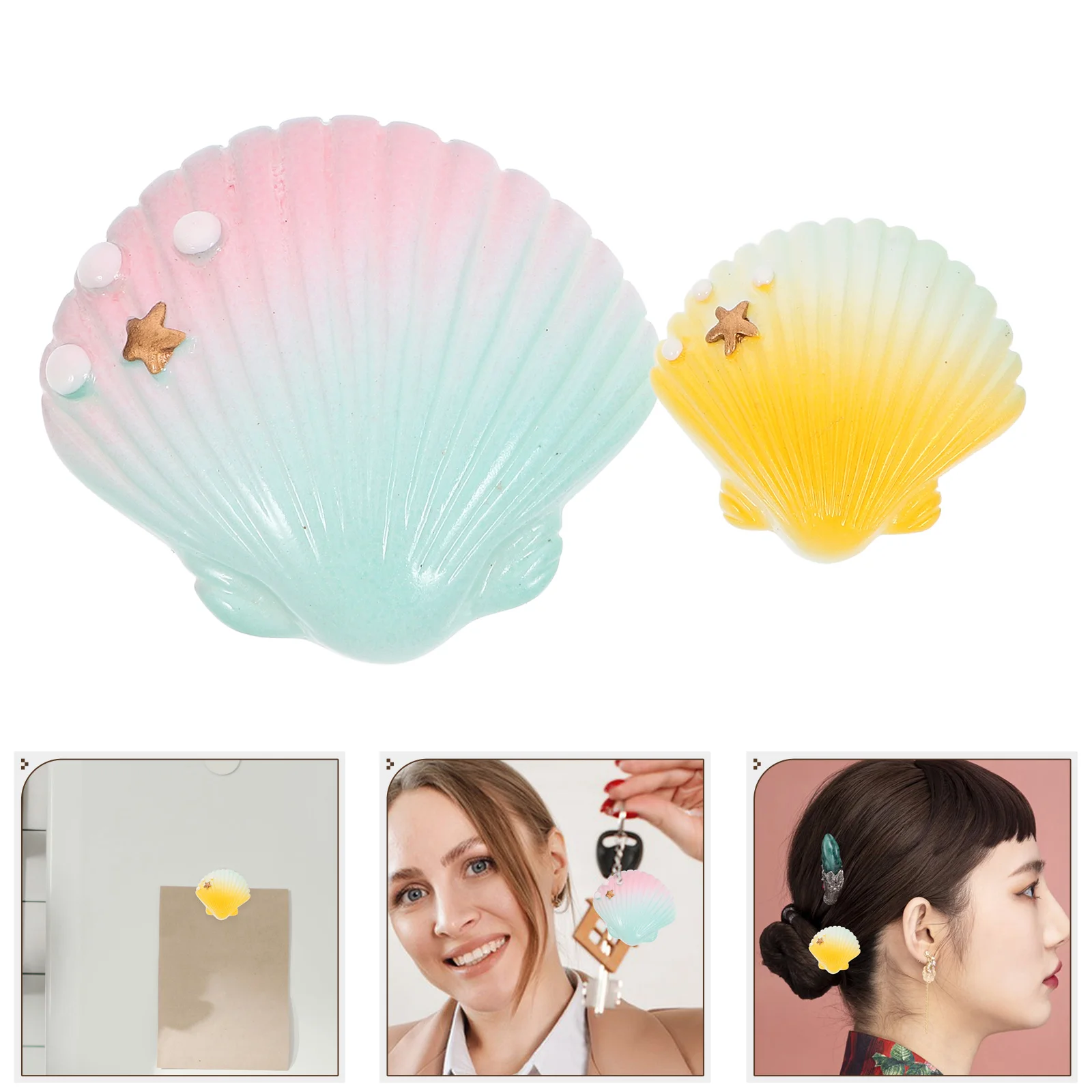 

8pcs Resin Seashell Charms Diy Crafts Decorative Shell Charms Cute Resin Ornaments Phone Case Accessories Mermaid Hair