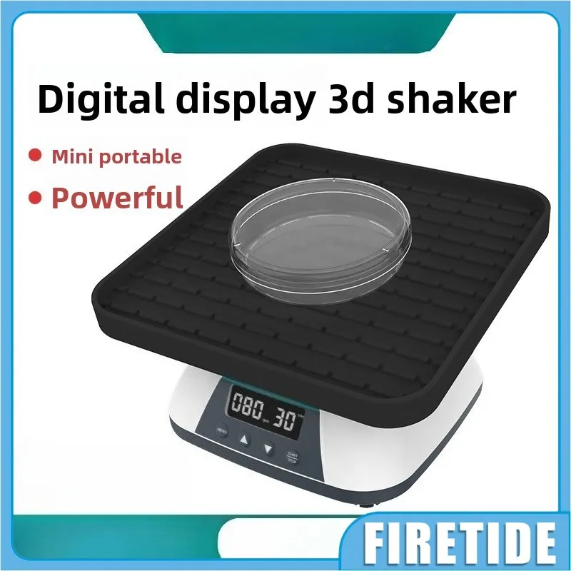 3D Rotating Mixer Digital Lab Orbital Shaker 10-80rpm Adjustable Speed with Anti-Slip Silicone Plate, 10° Tilt, 1min-8h Timer