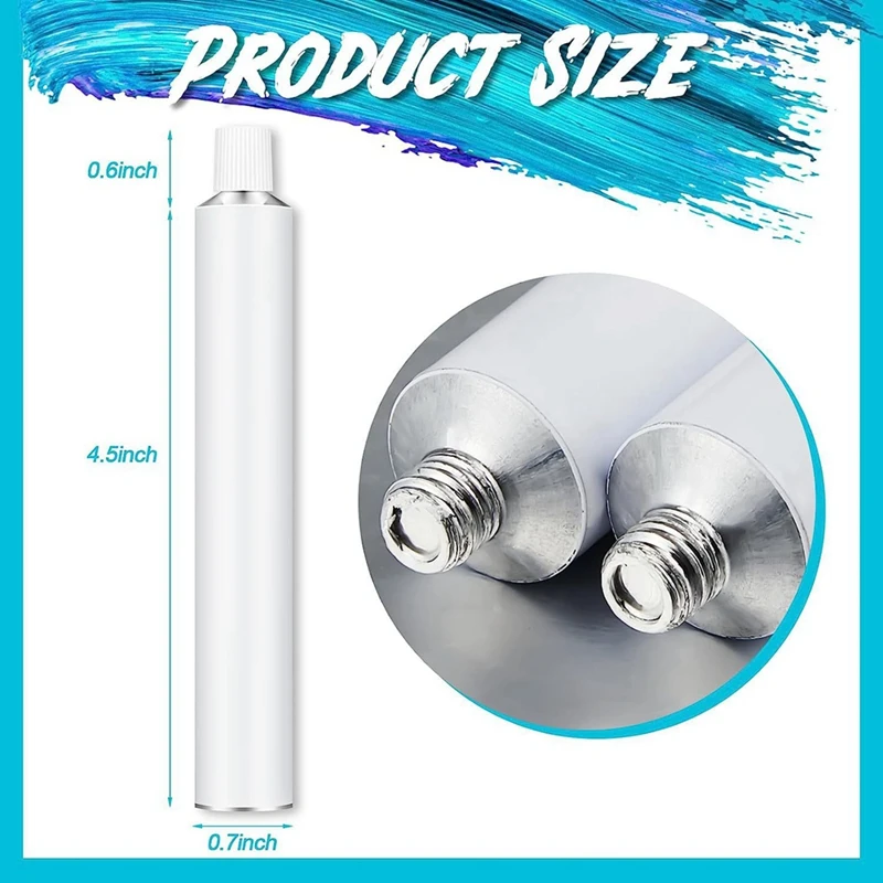 48 Pcs Empty Aluminum Tube 20Ml For Making Paint And Store Remaining Paint Acrylic Oil With 4 Label