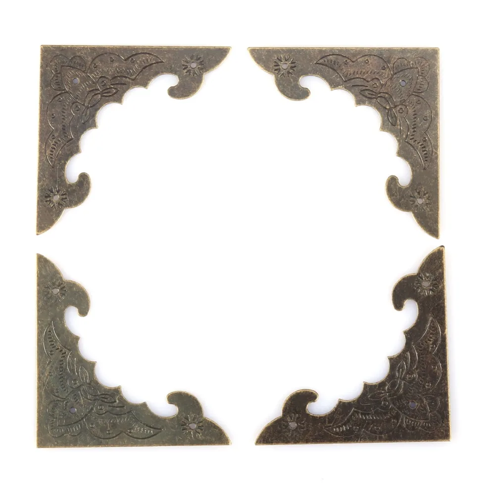 12pcs With Mounting Nails Metal Corner Protectors Bronze Finish Vintage Decorative Corner Brackets Bronze Corner Protectors