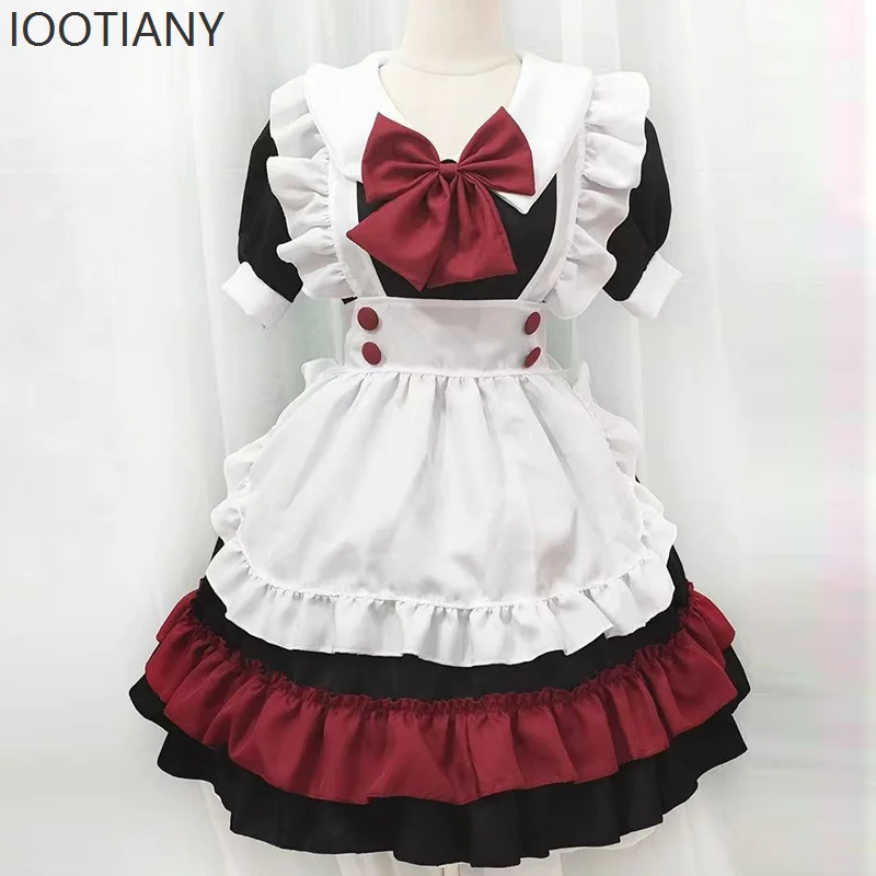 هالوين جديد الكبار الإناث ثنائي الأبعاد خادمة زي لطيف تنورة أنيمي لوليتا فستان أسود لطيف مرحلة الأداء زي 2026