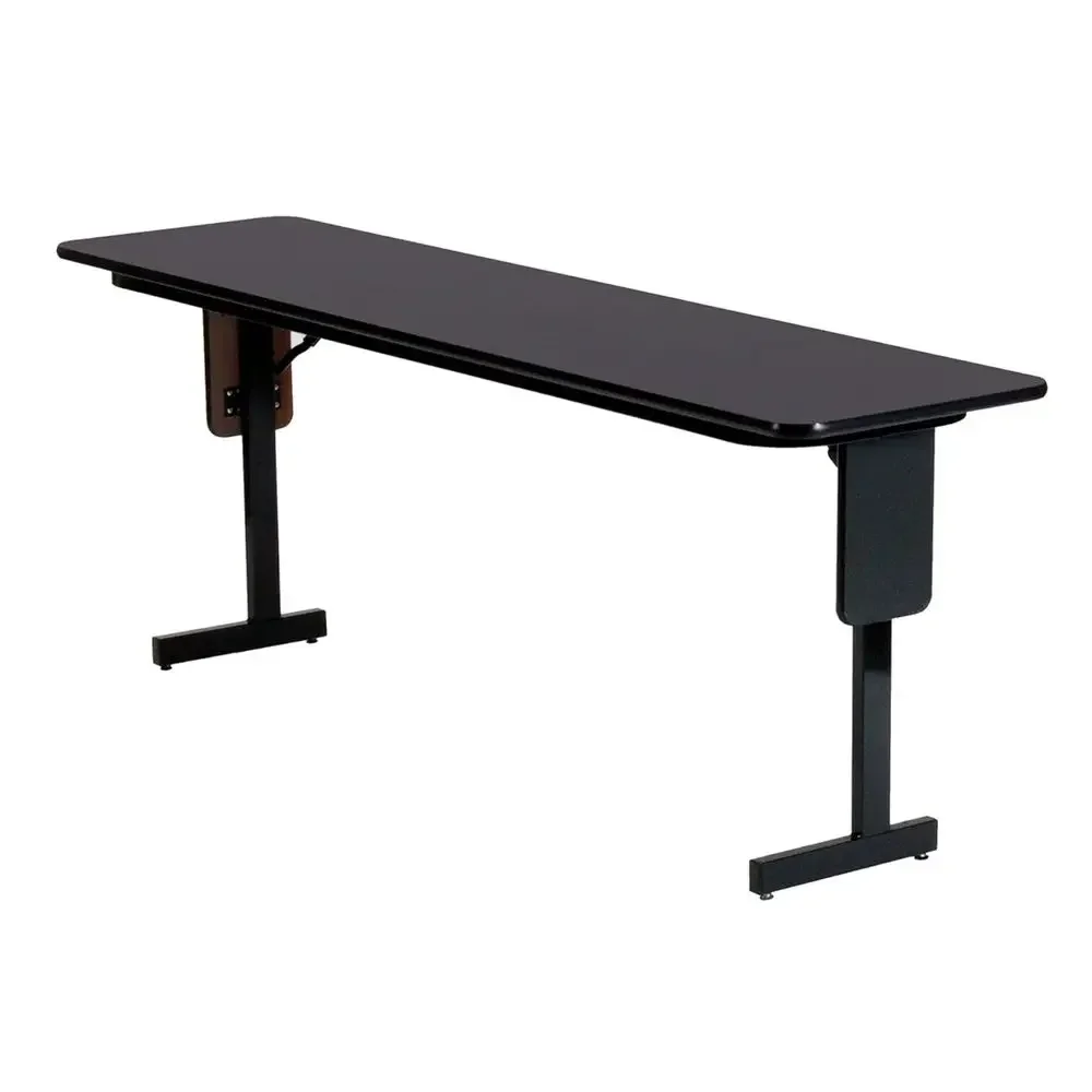 Adjustable Height Seminar Table with Panel Leg, Regular Top, 18H x 22-30W x 72L, Black Granite