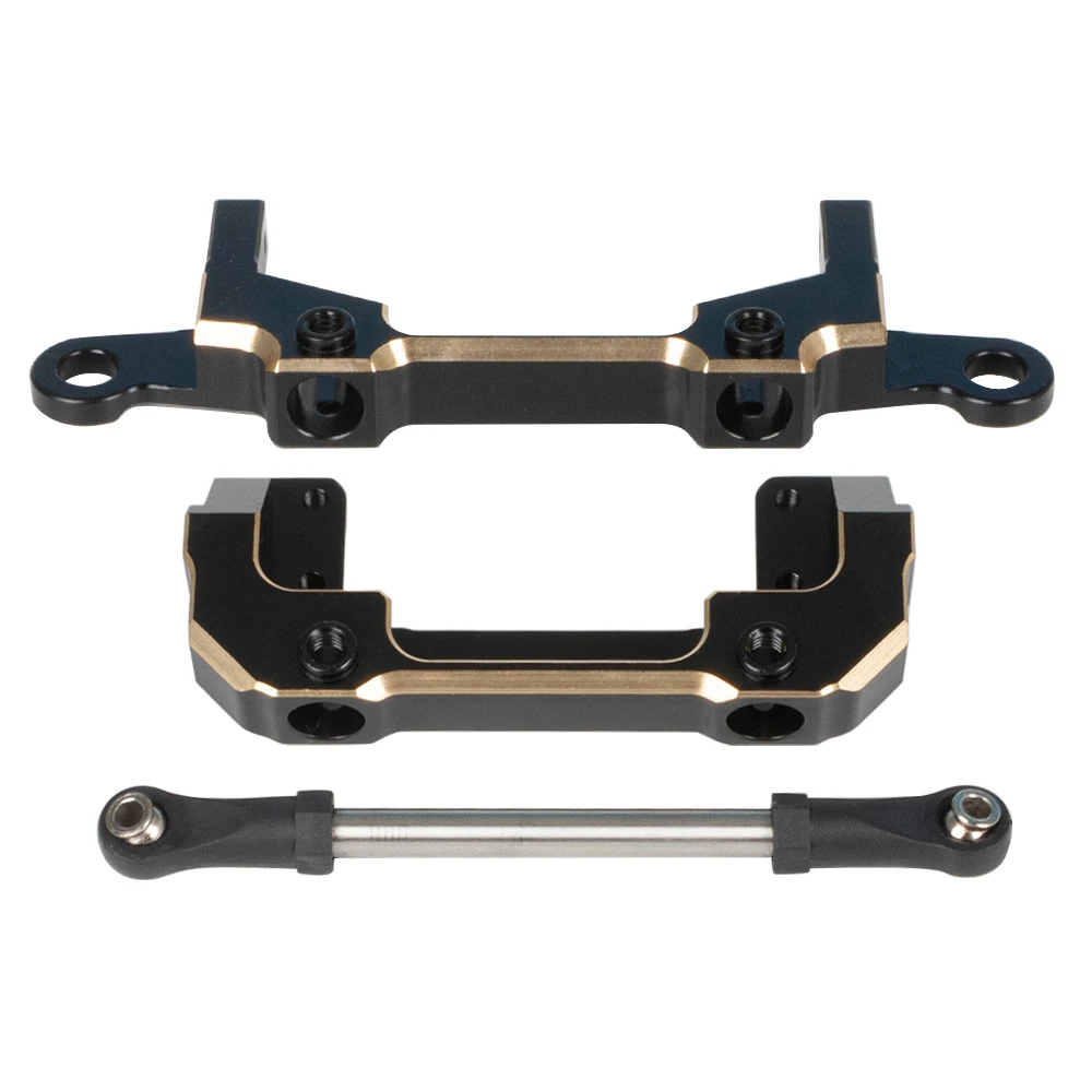 Black Heavy Duty Brass Counter Weight Steering Knuckles Portal Cover Plates Bumper Mount for 1/10 RC Crawler SCX10 III Capra