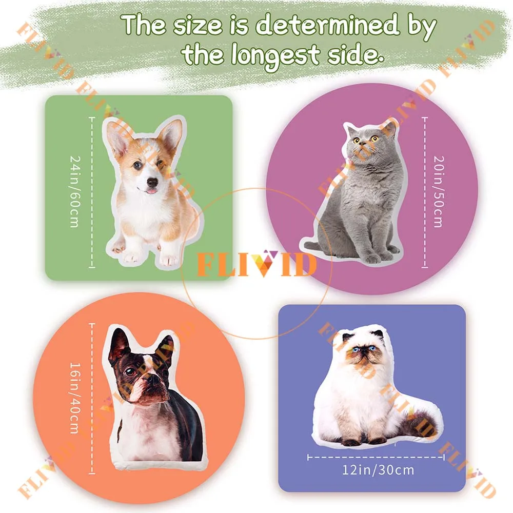 Customized 3D Animal Pet Dog Cat Pillow Personalized Animals Pillows Creative Gift Memorial Photo Cushion Sofa Throw Pillow